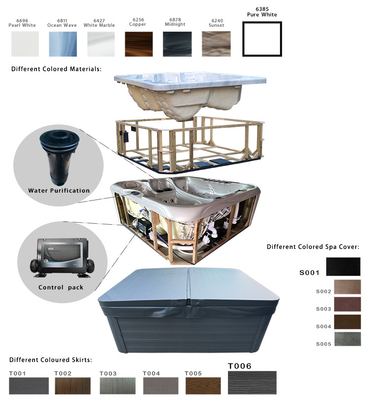 E-174S Anti Slip 850L 5 Persons Hot Tub Automatic Inflow And Outflow System