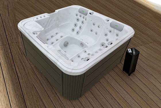 White Outdoor Spa Hot Tub Acrylic Spa Balboa System 54 Total Jets