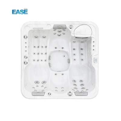 2 Lounge 2 Seat Massage Bathtub With Acrylic Shell In White Marble And Spa Capacity