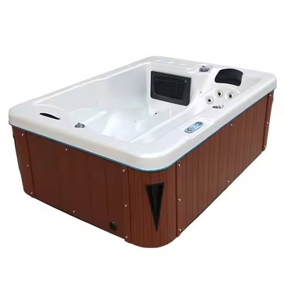 Garden Hot Tubs With 2 Lounges For Family Outdoor Massage Spa Pools Freestanding bathtubs with led lights