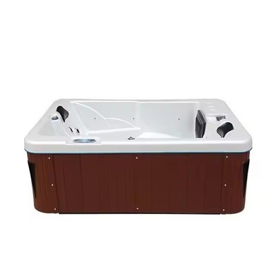 Garden Hot Tubs With 2 Lounges For Family Outdoor Massage Spa Pools Freestanding bathtubs with led lights
