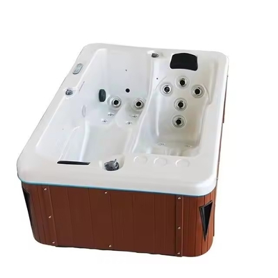 Garden Hot Tubs With 2 Lounges For Family Outdoor Massage Spa Pools Freestanding bathtubs with led lights
