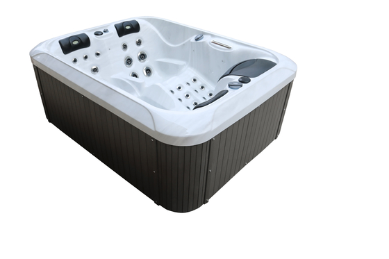 Garden Hot Tubs With 2 Lounges For Family Outdoor Massage Spa Pools Freestanding bathtubs with led lights