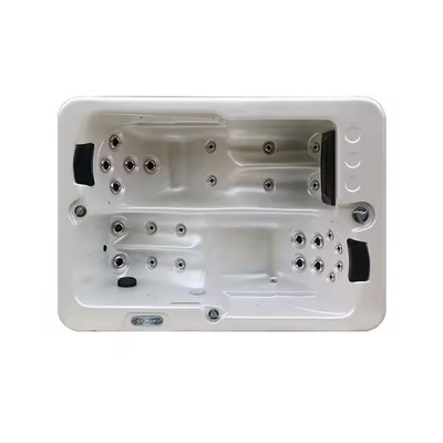 Garden Hot Tubs With 2 Lounges For Family Outdoor Massage Spa Pools Freestanding bathtubs with led lights