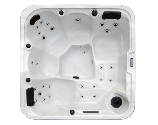 White 5-Person Acrylic Corner LED Light Hydrotherapy Hot Tub E-371S