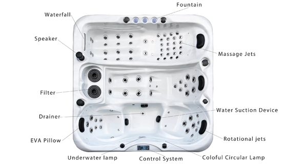 Luxury Garden Hot Tubs For 4 People Adult Acrylic Spas Bathtub Whirlpool With Massage Function For Outdoor