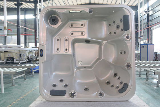 White 5-Person Acrylic Corner LED Light Hydrotherapy Hot Tub E-371S