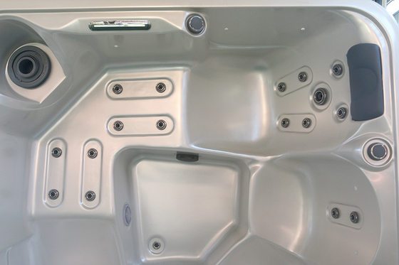 White 5-Person Acrylic Corner LED Light Hydrotherapy Hot Tub E-371S