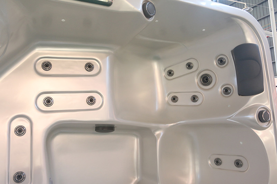 White 5-Person Acrylic Corner LED Light Hydrotherapy Hot Tub E-371S