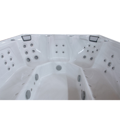 Ergonomic 8-Person Seating Outdoor Acrylic Whirlpool With Ocean Wave Shell