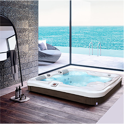 Acrylic Pressure Relief Bathtub Whirlpool Spa Tub With LED Light