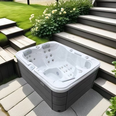 2-3 Persons Outdoor Bath Tub Pavilion Leisure Relaxing Massage Hot Tub with Music and Light