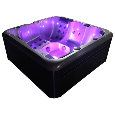 Outdoor Acrylic Hot Tub Whirlpool Massage Bathtub With Cascading Waterfall And Colourful Lights