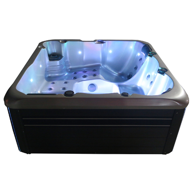 Outdoor Acrylic Hot Tub Whirlpool Massage Bathtub With Cascading Waterfall And Colourful Lights