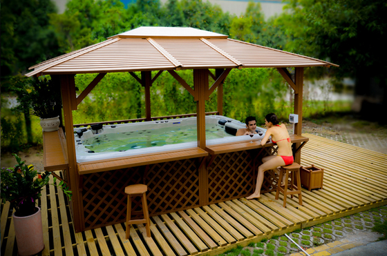 Luxury 10 Persons Acrylic Swimming Pool Outdoor Swim Spa Hot Tub With LED