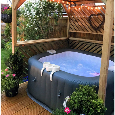 Portable Outdoor Message Inflatable Bathtub Hot Tub Spa With Cover