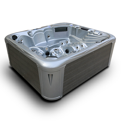 Acrylic Whirlpool SAA Outdoor Bathtub Massage Spa Tub 83 Jets For 6 People