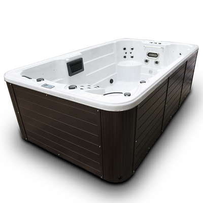 4 Meters Acrylic White Endless Swimming Spa Pool Combo Hot Tub With 6 Seats