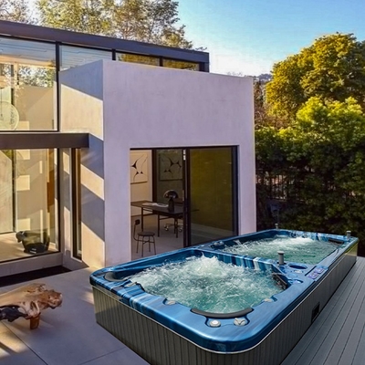 5.9 Meters Luxury Hydro Massage Outdoor Hot Tub And Swim Spa Combo