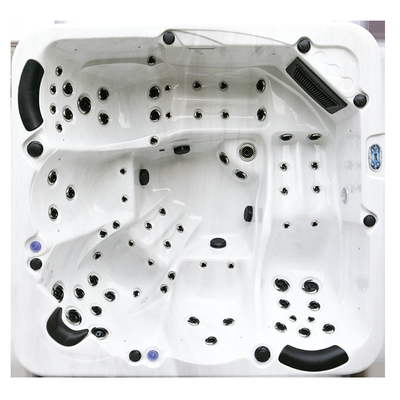 6 Person Air Jet Whirlpool Massage Outdoor Hot Tub With Hydrotherapy Pump